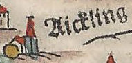 Aicholding auf der Karte von Apian 1568