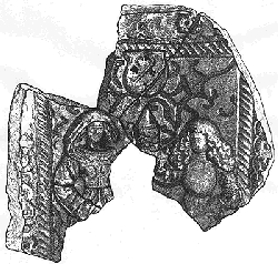 sp&auml;tmittelalterliche Ofenkachel aus der Burg