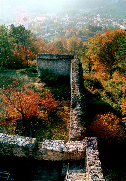 Blick vom Bergfried auf die Stadt Velburg