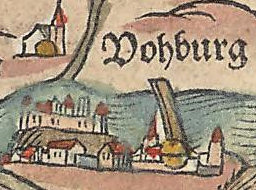 Vohburg auf der Karte von Apian 1568